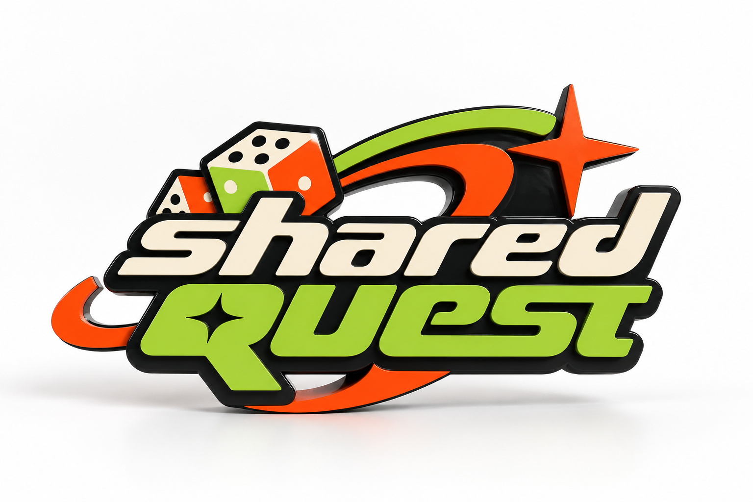 Three-dimensional visualisation of the Shared Quest logo